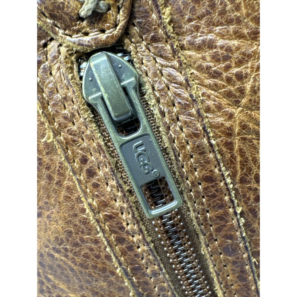 UGG Australia Hartley Brown Leather Shearling Lined Wedge Boot Women’s 8 - Picture 6 of 16